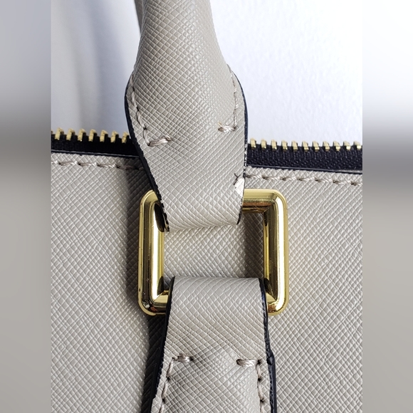 Jack French Leather Bag, Gray & Purple Handbag with Removable Strap - Picture 12 of 13